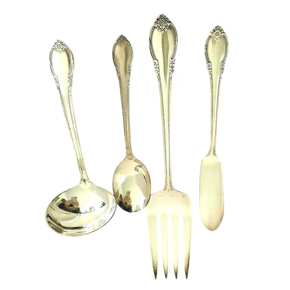 Remembrance Silverplate Flatware 4-pc Hostess Set International Silver 1948